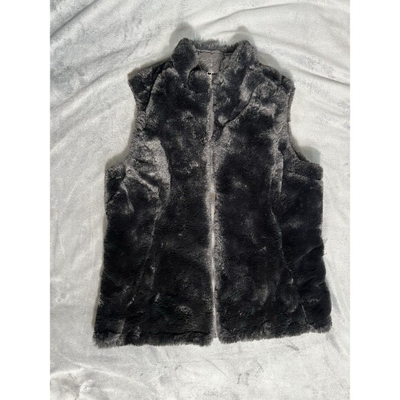 Nicole Miller Ladies' Reversible Vest Black Quilted SZ XS Full Zip - Picture 6 of 15